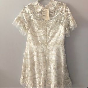 shoshanna sora lace mini dress